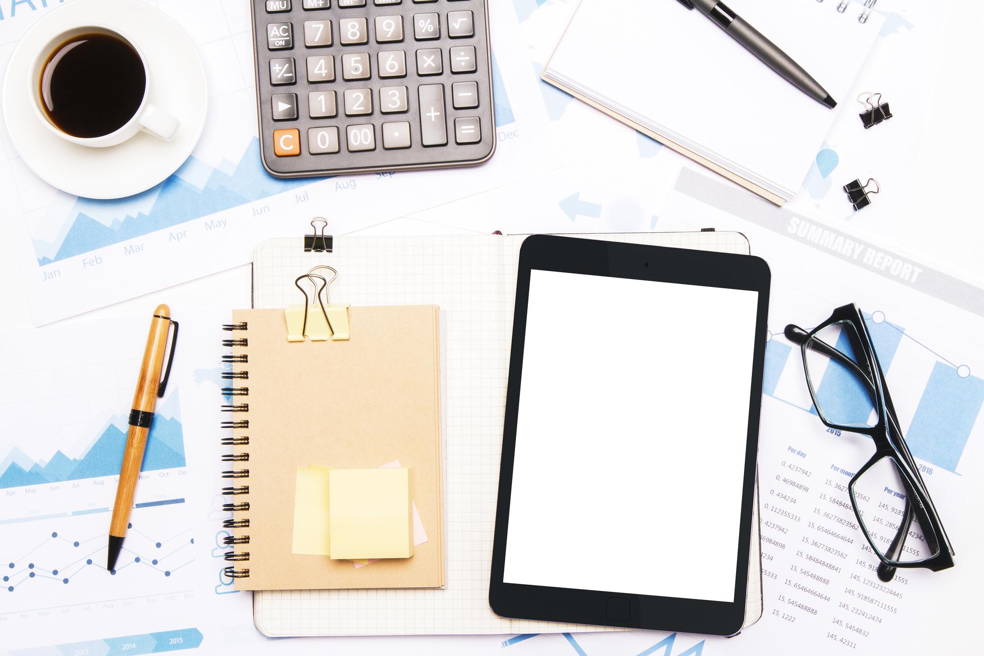 Notizbuch mit Budgetplan
