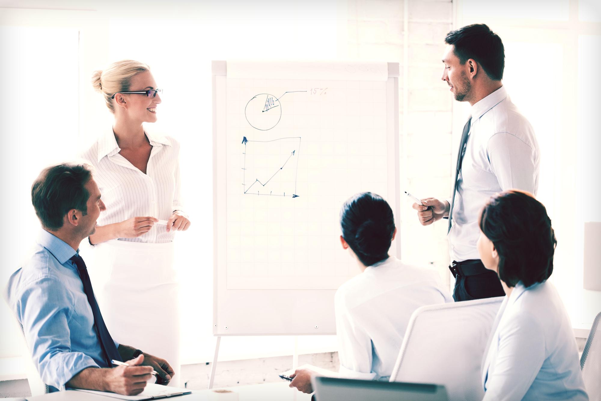 Workshop-Moderation am Whiteboard